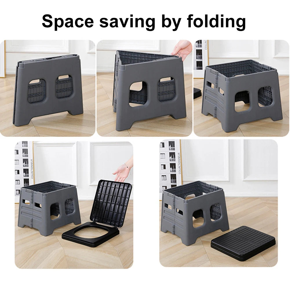 Portable Folding Toilet with Lid Travel Portable Potty Multifunctional Foldable Outdoor Camp Toilet for Emergencies