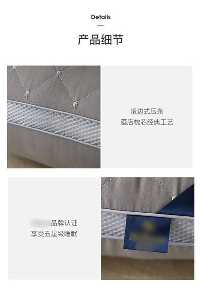 Orthopedic Pillow for Cervical Support & Sleep Aid High Resilience Non-Collapsing Core Student Single Pillow Home/Dorm/Hotel Use