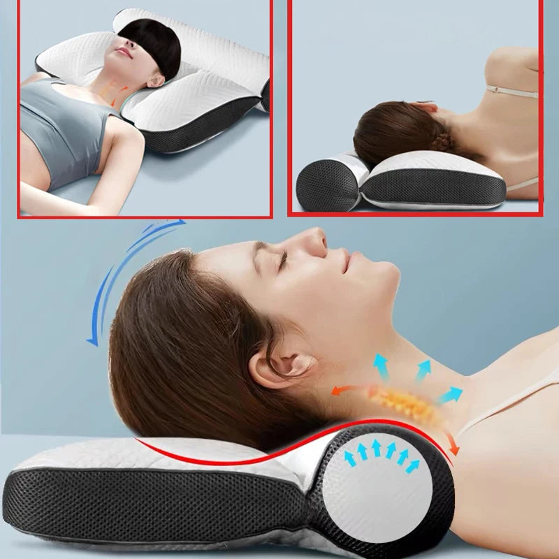 Orthopedic Neck Pillow Ergonomic Sleeping Pillow SPA Massage Pillow Breathable Memory Foam Help Sleep Relax Cervical Protection