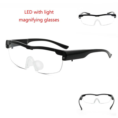 Magnifying Glasses with Light 2 LED Lighted Magnifier Eyeglasses for Reading Hobbies & Close Work Magnifying Glasses