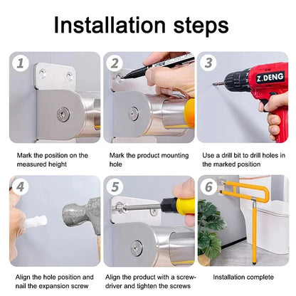 Bathroom Safety Support Rail Shower Handrail Toilet Aids Grab Bar Rails for Elderly Disabled Pregnant