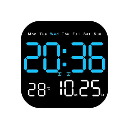 Digital Wall Clock LED Alarm Clock Large Display With Timing Function Remote Control Clock for Living Room Office Bedroom Decor