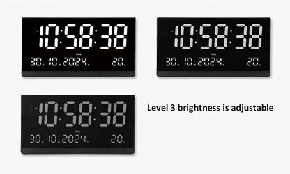 21 Inch Large Digital Wall Clock Large LED Screen Display Clock with Time/Date/Week/Temperature 12/24H Adjustable Brightness