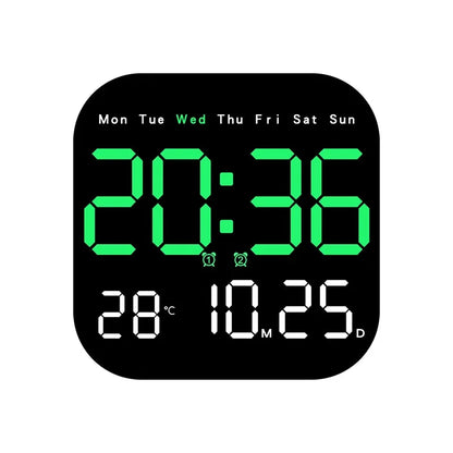 Digital Wall Clock LED Alarm Clock Large Display With Timing Function Remote Control Clock for Living Room Office Bedroom Decor