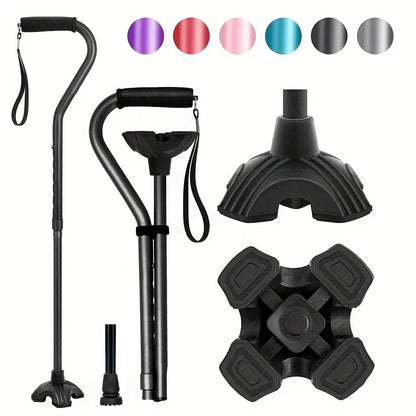Walking Cane for Men&Women Adjustable Cane Offset Cushioned Handle Portable Lightweight Sturdy Mobility Walker Aid for Seniors