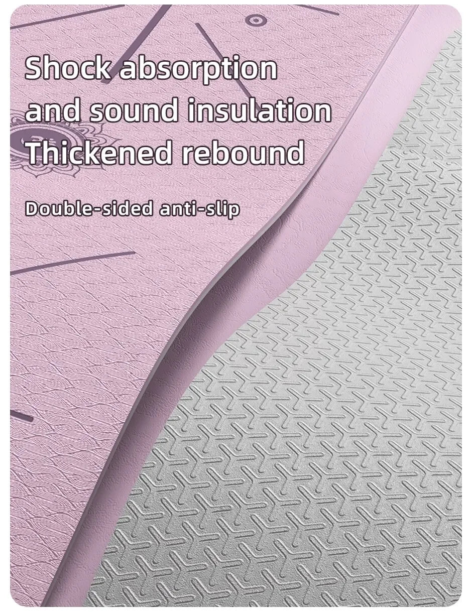 Yoga Mat, Anti Slip and Environmentally Friendly Fitness Exercise Mat with Shoulder Straps, Professional Yoga Mat, Suitable
