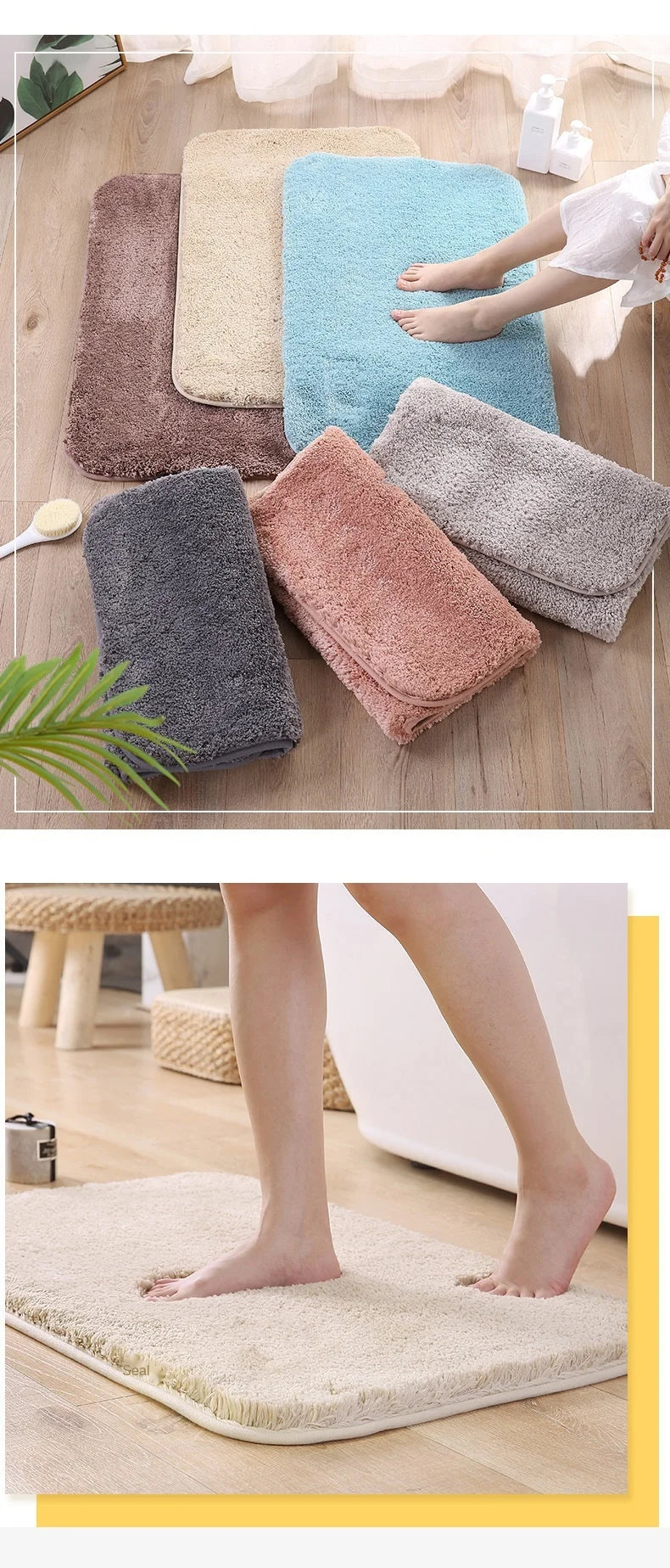 Anti Slip Comfortable Foot Floor Mats for Bathroom, Bathtub, Living Room Door, Stairs