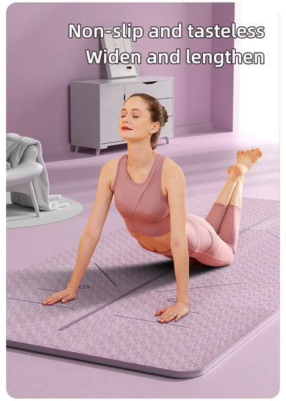 Yoga Mat, Anti Slip and Environmentally Friendly Fitness Exercise Mat with Shoulder Straps, Professional Yoga Mat, Suitable