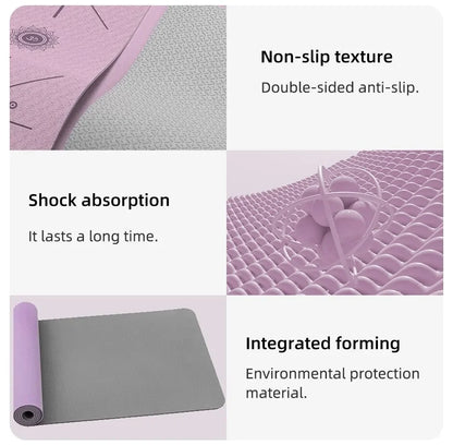 Yoga Mat, Anti Slip and Environmentally Friendly Fitness Exercise Mat with Shoulder Straps, Professional Yoga Mat, Suitable
