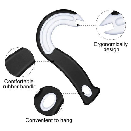 Portable J-Shaped Easy Grip Tin Openers Kitchen Non-Slip Jar Opener Lid Opening Tools Ring Pull Can Opener Multifunctional