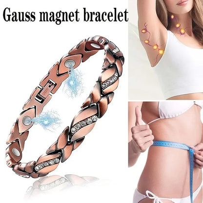 Magnetic Therapy Arthritis Pain Relief Bracelets for Women Magnetic Steel Titanium Health Bracelet with Crystal Fashion Jewelry
