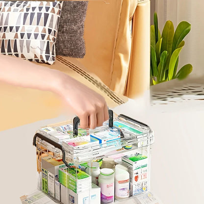 Convenient and Transparent Medicine Organizer Box for Home and Travel with Easy Access