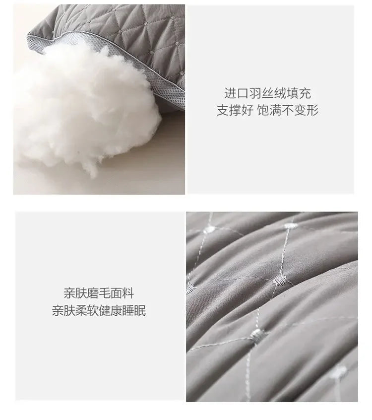 Orthopedic Pillow for Cervical Support & Sleep Aid High Resilience Non-Collapsing Core Student Single Pillow Home/Dorm/Hotel Use