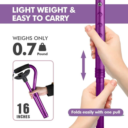 Walking Cane for Men&Women Adjustable Cane Offset Cushioned Handle Portable Lightweight Sturdy Mobility Walker Aid for Seniors