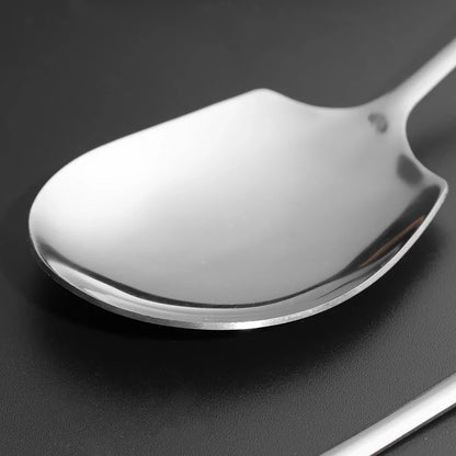 Stainless Steel Large Spoon Long Handle Soup Public Spoons Big Head Round Fruit Food Scoop Kitchen Restaurant Tableware Ladle