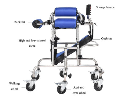 Children's Standing Frame Disabled Child Walker Walker Paraplegic Lower Limb Training Standing Frame with Wheel Walker