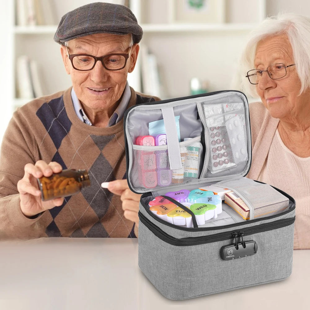 Medicine Storage Organizer Bag Empty, Travel Medicine Bag Pill Bottle Organizer Box, Home Medication Bag