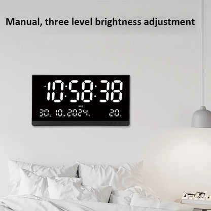 21 Inch Large Digital Wall Clock Large LED Screen Display Clock with Time/Date/Week/Temperature 12/24H Adjustable Brightness